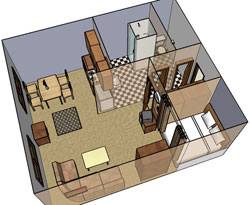 Plattegrond van Studio 1/4 – Type A