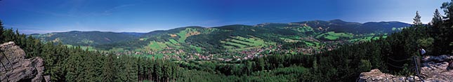 Panoramaaussicht nach Rokytnice nad Jizerou